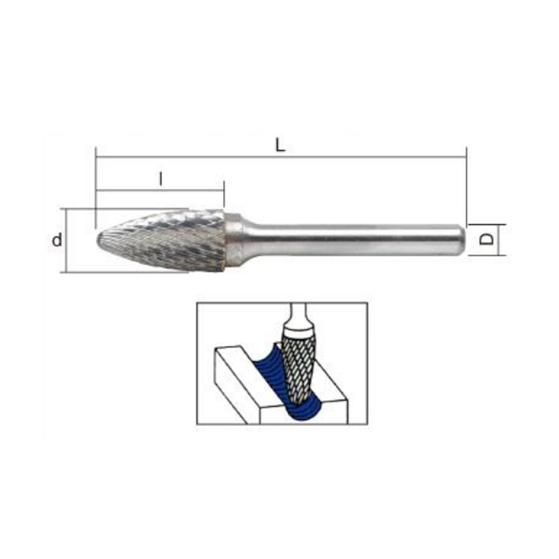 Carbide Burrs Arc Cylinder With Ball Top